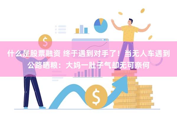 什么是股票融资 终于遇到对手了！当无人车遇到公路晒粮：大妈一肚子气却无可奈何